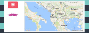 Map and flag of Albania