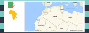 Map and flag of Algeria