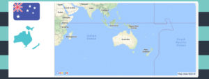 map and flag of australia