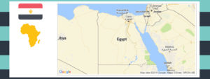Map and flag of Egypt.