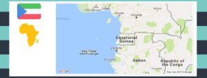 Map and flag of Equatorial Guinea.