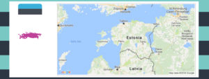 Map and flag of Estonia.