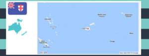 map and flag of fiji