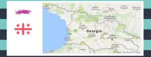 Map and flag of Georgia.
