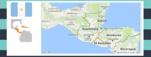 Map and flag of Guatemala.