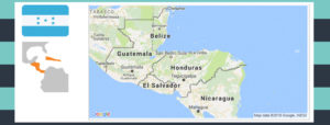 Map and flag of Honduras.