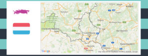 Map and flag of Luxembourg.