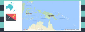 map and flag of papua new guinea