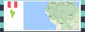Map and flag of Peru.