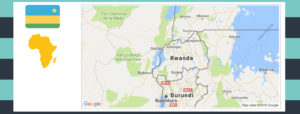 Map and flag of Rwanda