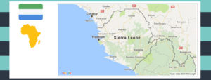 Map and flag of Sierra Leone.