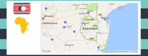 Map and flag of Swaziland.