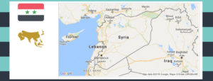 Map and flag of Syria.