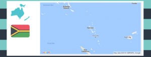 map and flag of vanuatu